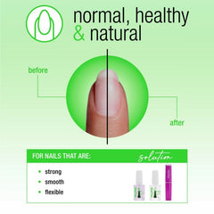 NailTek Nail Nutrition System for stronger, smoother, and more flexible nails, with a visual before-and-after transformation.